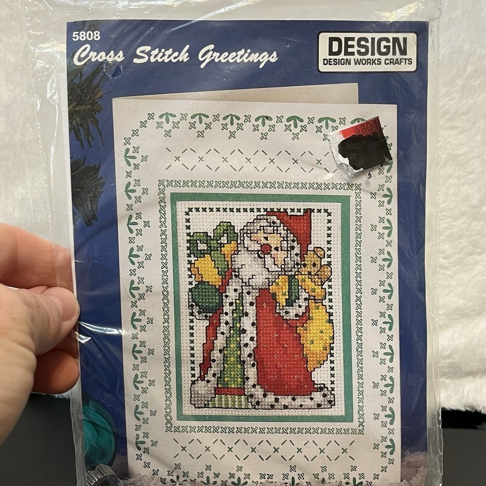 Cross Stitch KIT Design Works Santa Claus 5808 Greeting Card & Envelope ~ Sealed